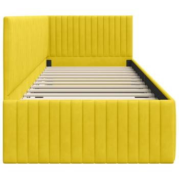 Eckbettgestell mit Kopfteil Gelb 80 x 200 cm Samt