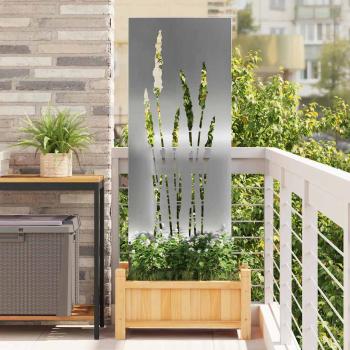 ARDEBO.de - Garten dekoratives Panel Silber 50 x 140 cm Verzinkter Stahl
