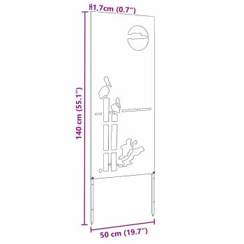 Garten dekoratives Panel Weiß 50 x 140 cm Kaltgewalzter Stahl