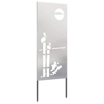 Garten Sichtschutz-Leinwand Silber 50 x 140 cm Edelstahl