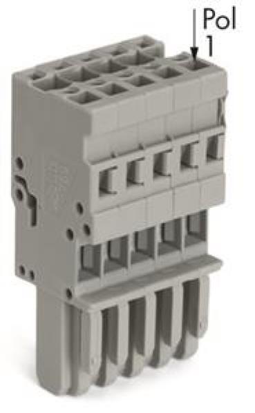 WAGO Kontakttechnik 1-Leiter-Federleiste gerade für Basisklemmen oder Stiftleisten kodierbar 7-polig grau (25 ST)