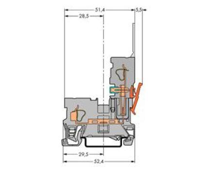 WAGO Kontakttechnik 1-Leiter/1-Pin-Basisklemme 4 mm² grau (100 ST)