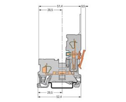 WAGO Kontakttechnik 1-Leiter/1-Pin-Basisklemme 4 mm² grau (100 ST)