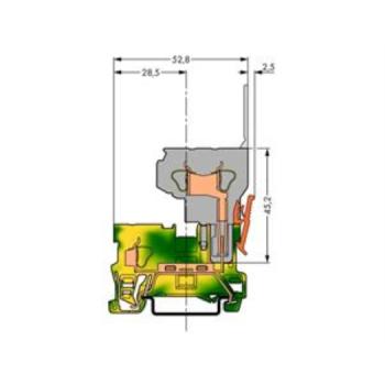 WAGO Kontakttechnik 1-Leiter/1-Pin-PE-Basisklemme 4 mm² grün-gelb (100 ST)