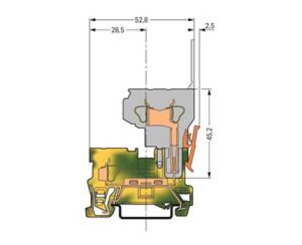 WAGO Kontakttechnik 1-Leiter/1-Pin-PE-Basisklemme 4 mm² grün-gelb (100 ST)
