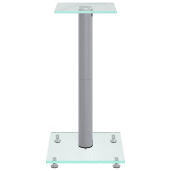 Lautsprecher-Ständer 2 Stk. Silbern Hartglas 1 Säule