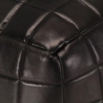 Pouf Schwarz 40 x 40 x 40 cm Echtes Ziegenleder