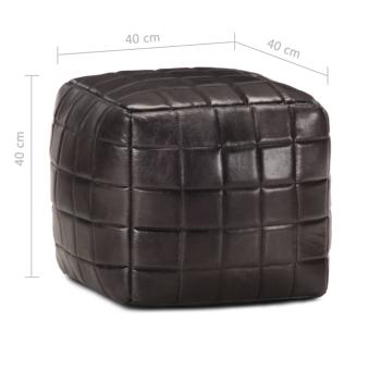 Pouf Schwarz 40 x 40 x 40 cm Echtes Ziegenleder