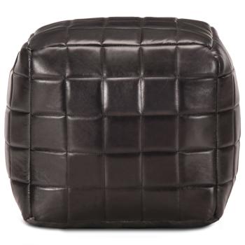 Pouf Schwarz 40 x 40 x 40 cm Echtes Ziegenleder