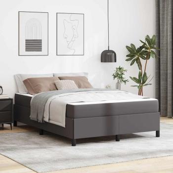 ARDEBO.de - Bettgestell mit Matratze Grau 160 x 200 cm Kunstleder