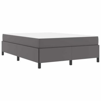 Bettgestell mit Matratze Grau 160 x 200 cm Kunstleder