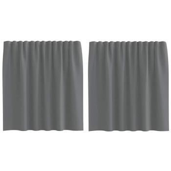 Voile Vorhänge mit Stangentaschen 2 Stk. Dunkelgrau