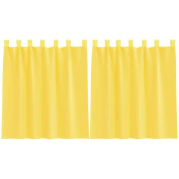 Voile Vorhänge mit Schlaufen 2 Stk. Gelb 140x140 cm