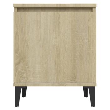 Nachtschränke mit Metallbeinen Sonoma-Eiche 40x30x50 cm