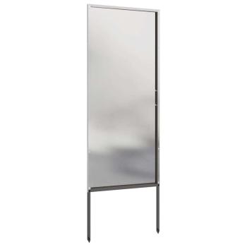 ARDEBO.de - Garten Sichtschutz-Leinwand Silber 50 x 140 cm Edelstahl