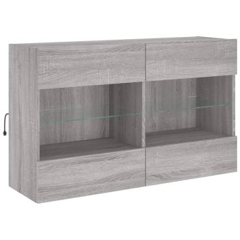 TV-Wandschrank mit LED-Leuchten Grau Sonoma 98,5x30x60,5 cm