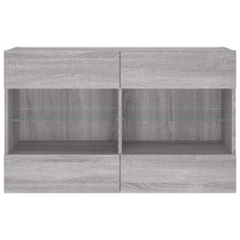 TV-Wandschrank mit LED-Leuchten Grau Sonoma 98,5x30x60,5 cm