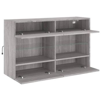 TV-Wandschrank mit LED-Leuchten Grau Sonoma 98,5x30x60,5 cm
