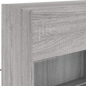 TV-Wandschrank mit LED-Leuchten Grau Sonoma 98,5x30x60,5 cm