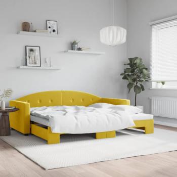ARDEBO.de - Tagesbett Ausziehbar Gelb 90x200 cm Samt