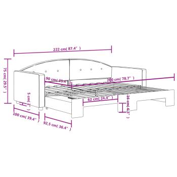 Tagesbett Ausziehbar Gelb 90x200 cm Samt