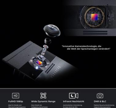 Metzler VDM10 2.0 Video Türsprechanlage Komplettset, mit HD-Kamera für 3 Familienhaus, mit austauschbarem Namensschild, LAN/POE, App, Anthrazit, V2A Edelstahl (VDM10-NEO-SET-POE-3T-AN)