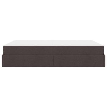 Bettgestell mit Speicher Dunkelbraun 160 x 200 cm Stoff