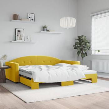 ARDEBO.de - Tagesbett Ausziehbar Gelb 100x200 cm Samt