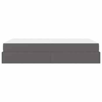 Bettgestell mit Matratze Grau 120 x 200 cm Kunstleder