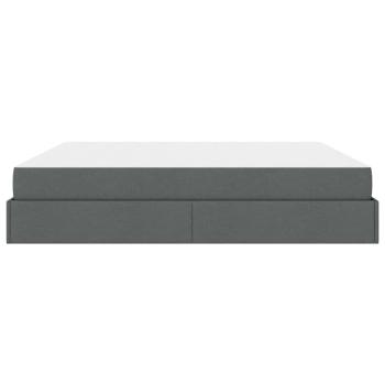 Bettgestell mit Speicher Dunkelgrau 200 x 200 cm Stoff