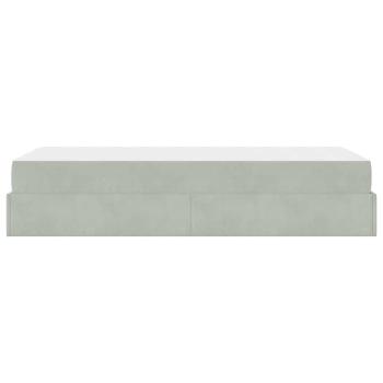 Bettgestell mit Matratze mit Speicher Hellgrau 90 x 190 cm Samt