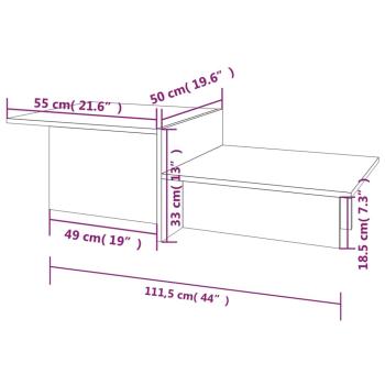 Couchtisch Grau Sonoma 111,5x50x33 cm Holzwerkstoff