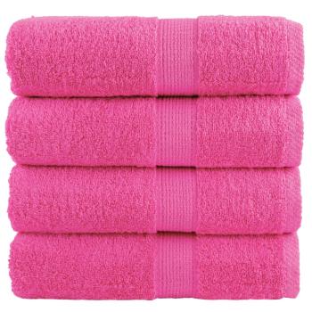 ARDEBO.de - Premium Waschhandtücher SOLUND 4 Stück Rosa 30x30 cm 600 g/m²