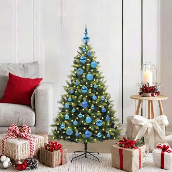 ARDEBO.de - Künstlicher geflammter Weihnachtsbaum 150 LEDs Grün 120 cm