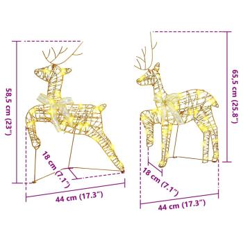 LED Rentiere mit 180 LEDs 6 pcs Gold 64 x 42 x 15 cm PET