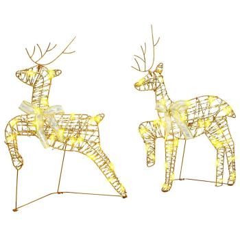 LED Rentiere mit 40 LEDs 5 pcs Gold PET