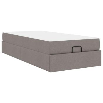Bettgestell mit Matratze Taupe 100 x 200 cm Stoff