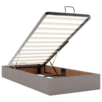 Bettgestell mit Matratze Taupe 100 x 200 cm Stoff