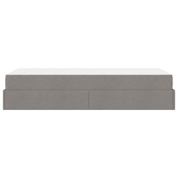 Bettgestell mit Matratze Taupe 100 x 200 cm Stoff