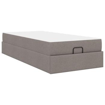 Bettgestell mit Matratze Taupe 100 x 200 cm Stoff