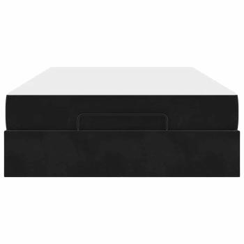 Bettgestell mit Matratze mit Speicher Schwarz 120 x 190 cm Samt