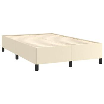 Bettgestell ohne Matratze Creme 120x190 cm Kunstleder
