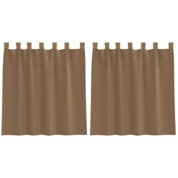Voile Vorhänge mit Schlaufen 2 Stk. Hellbraun 140x140 cm