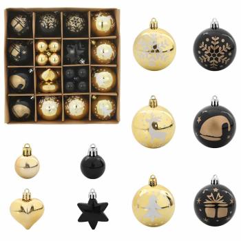 Weihnachtskugel-Set 40 pcs Schwarz und Gold