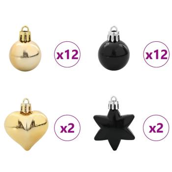 Weihnachtskugel-Set 40 pcs Schwarz und Gold