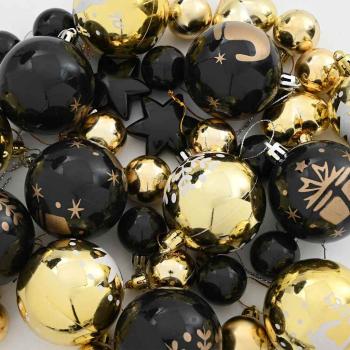 Weihnachtskugel-Set 40 pcs Schwarz und Gold