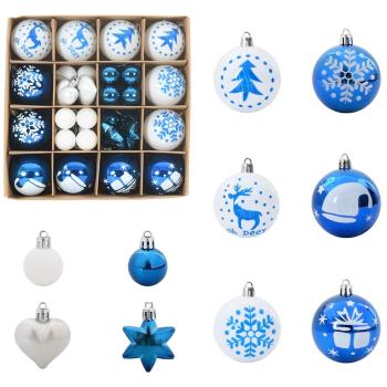 Weihnachtskugel-Set 40 pcs Blau und Weiß