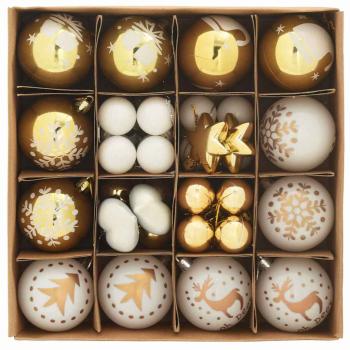 Weihnachtskugel-Set 40 pcs Weiß und Gold