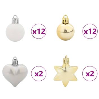 Weihnachtskugel-Set 40 pcs Weiß und Gold