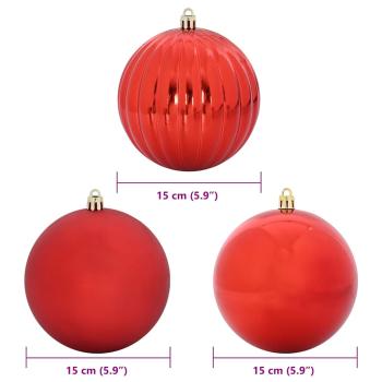 Weihnachtskugel-Set 9 pcs Rot
